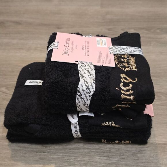 Juicy Couture Home Signature Crown Logo Hand & Wash Towel Set - Picture 3 of 8